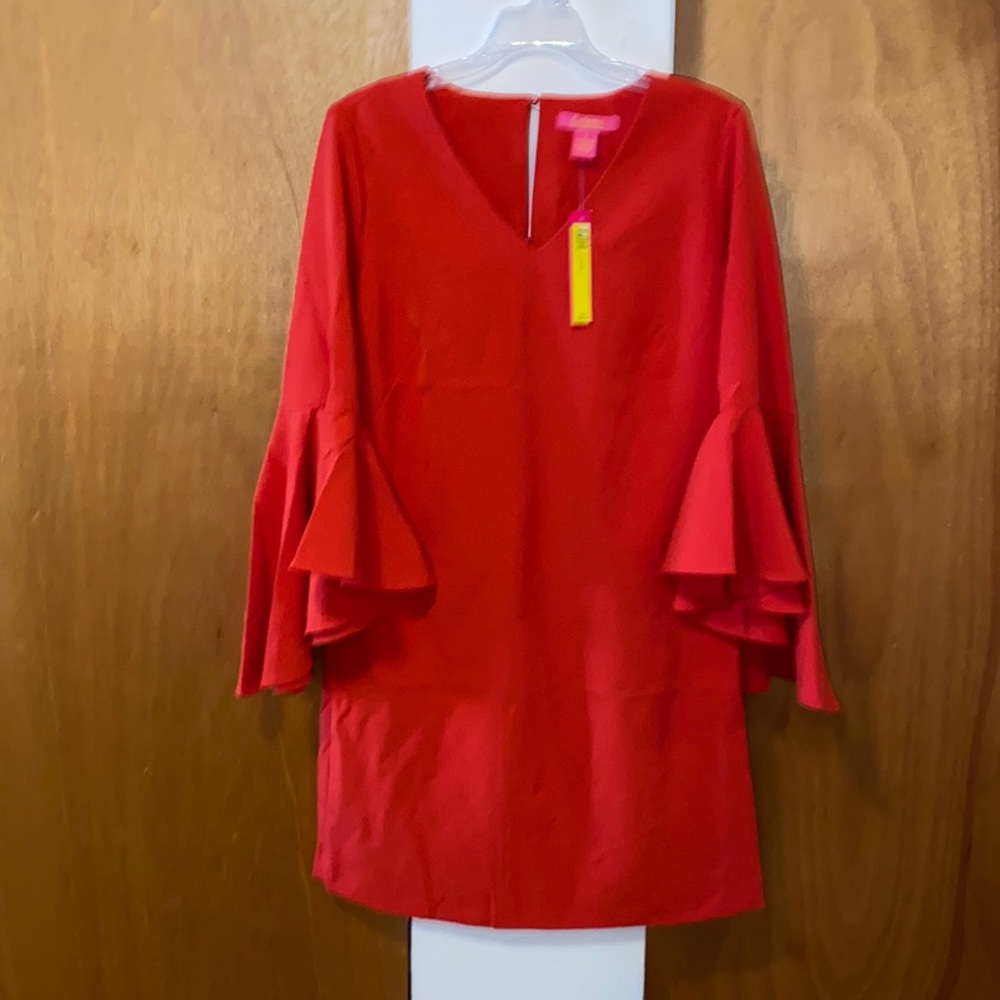 ❤️NWT Catherine Malandrino Red Ruffled Sleeve Dress